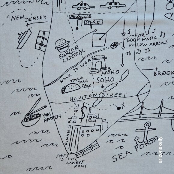 Madewell CityGuide NYC Doodle Map Wool Manhattan New York - Picture 5 of 7